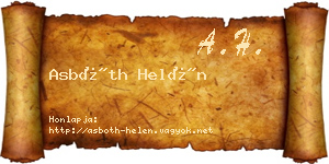 Asbóth Helén névjegykártya