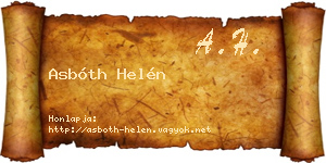 Asbóth Helén névjegykártya