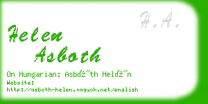 helen asboth business card